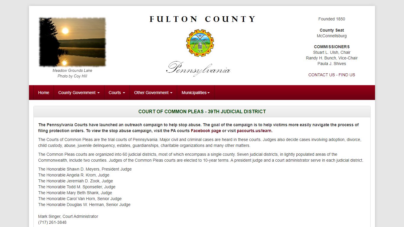 Court of Common Pleas - 39th ... - County of Fulton, PA