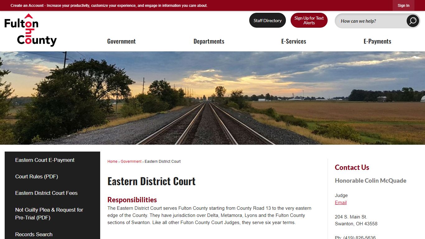 Eastern District Court | Fulton County, OH - Official Website